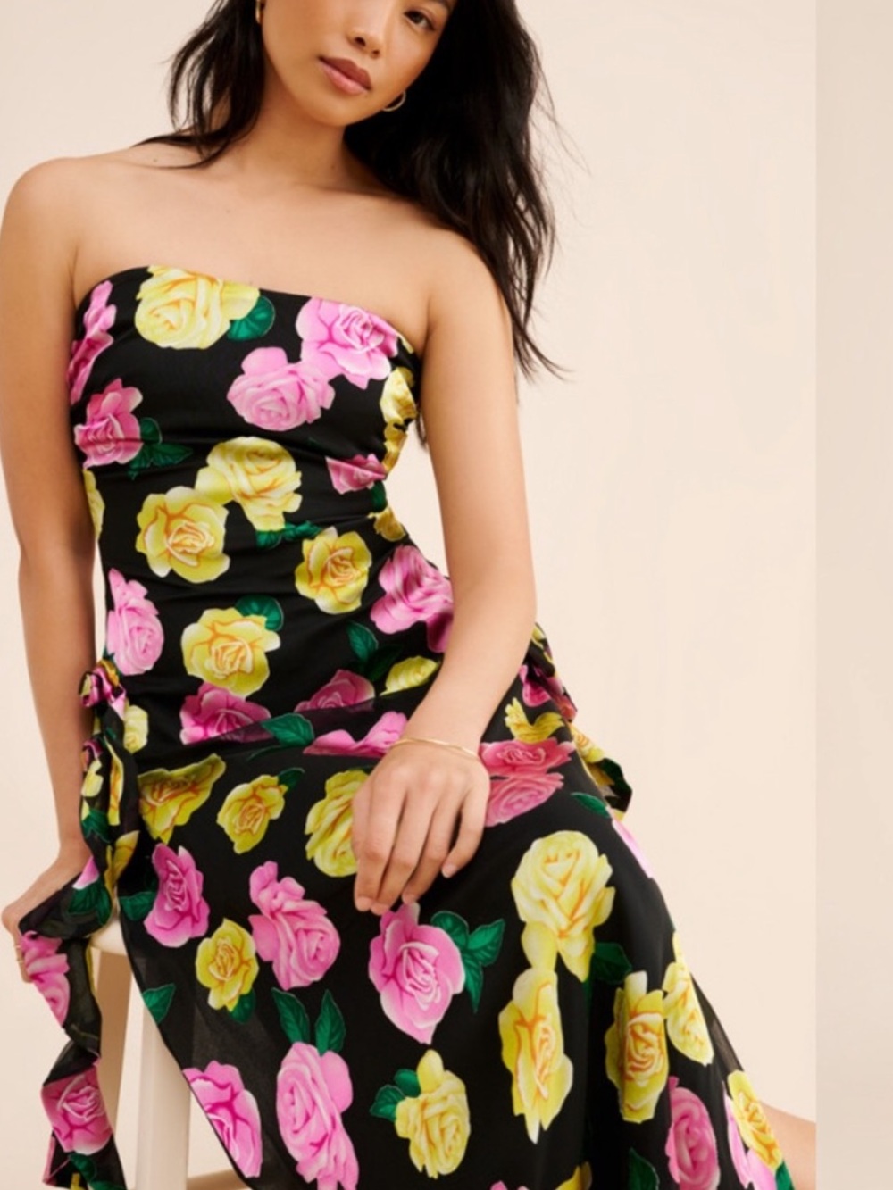 For Love & Lemons Madison Strapless Floral Maxi Dress S $330 NEW - Picture 5 of 6
